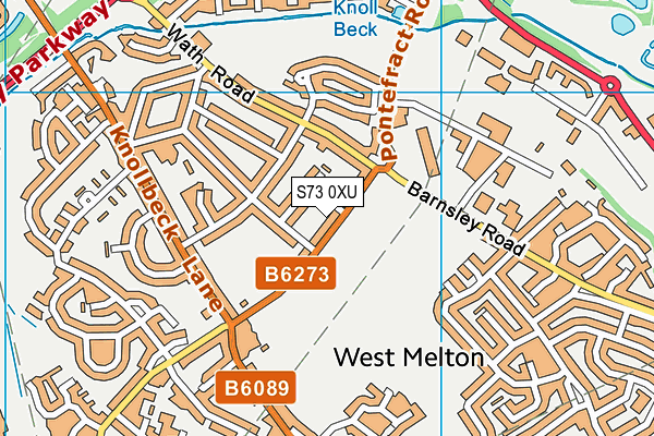 S73 0XU map - OS VectorMap District (Ordnance Survey)