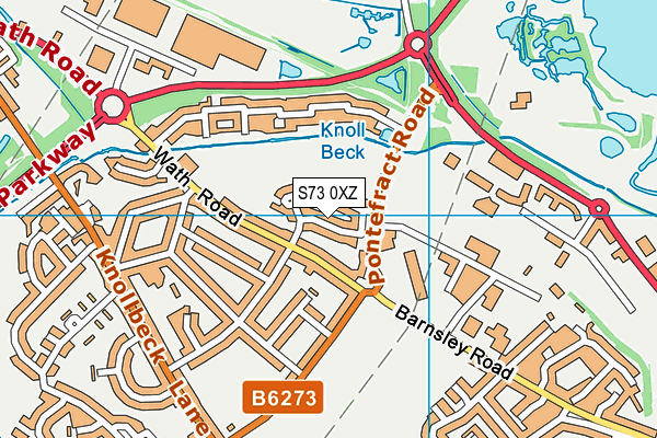 S73 0XZ map - OS VectorMap District (Ordnance Survey)