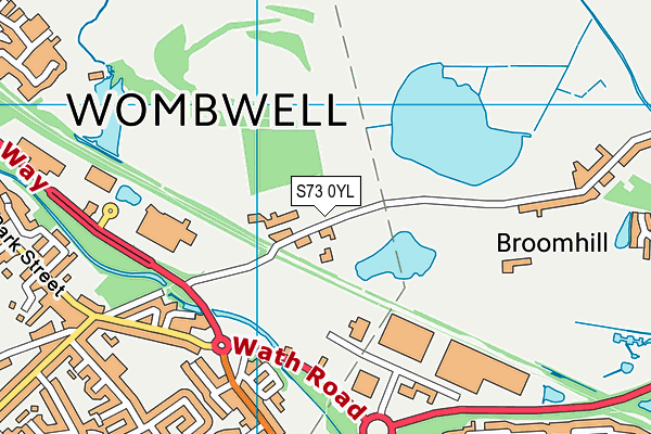 S73 0YL map - OS VectorMap District (Ordnance Survey)