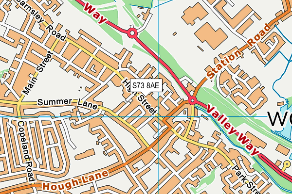 S73 8AE map - OS VectorMap District (Ordnance Survey)