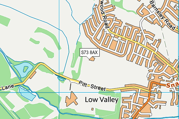 S73 8AX map - OS VectorMap District (Ordnance Survey)