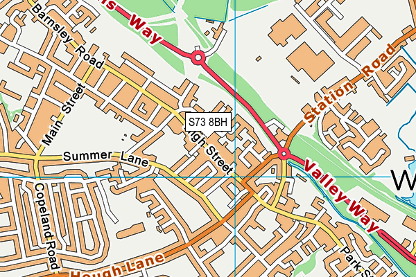 S73 8BH map - OS VectorMap District (Ordnance Survey)