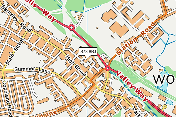 S73 8BJ map - OS VectorMap District (Ordnance Survey)