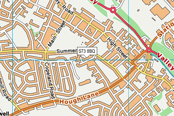 S73 8BQ map - OS VectorMap District (Ordnance Survey)