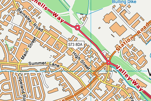 S73 8DA map - OS VectorMap District (Ordnance Survey)