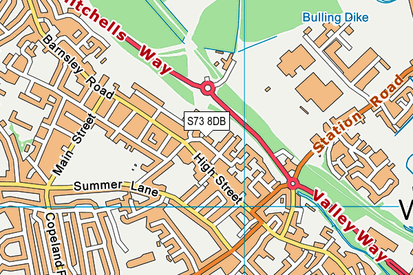 S73 8DB map - OS VectorMap District (Ordnance Survey)