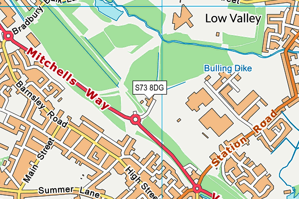 S73 8DG map - OS VectorMap District (Ordnance Survey)