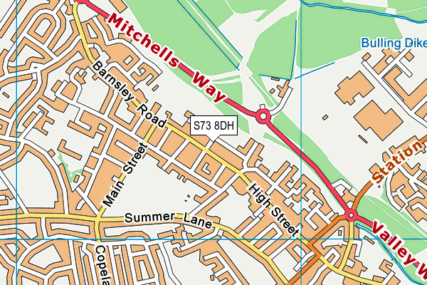 S73 8DH map - OS VectorMap District (Ordnance Survey)