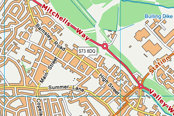 S73 8DQ map - OS VectorMap District (Ordnance Survey)