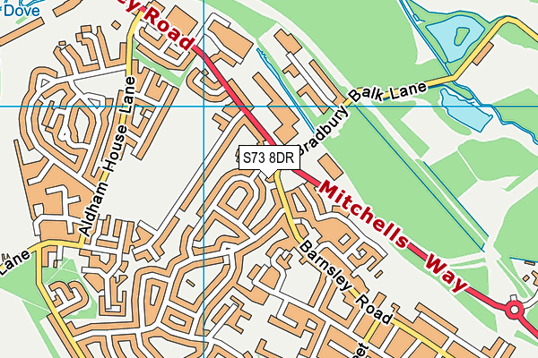 S73 8DR map - OS VectorMap District (Ordnance Survey)