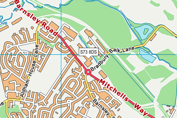 S73 8DS map - OS VectorMap District (Ordnance Survey)