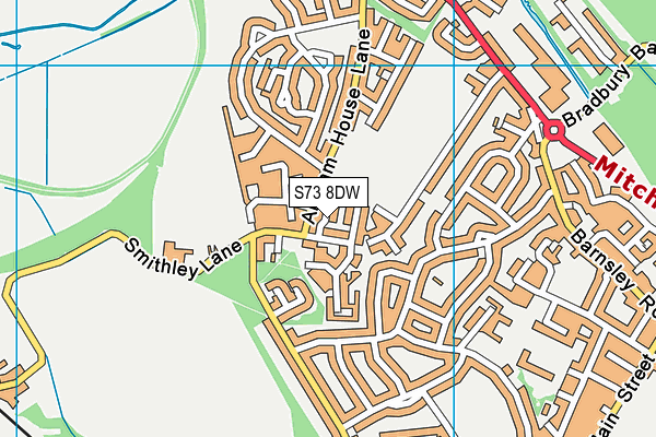 S73 8DW map - OS VectorMap District (Ordnance Survey)