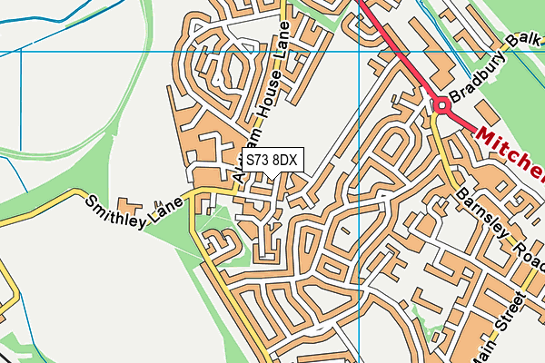 S73 8DX map - OS VectorMap District (Ordnance Survey)