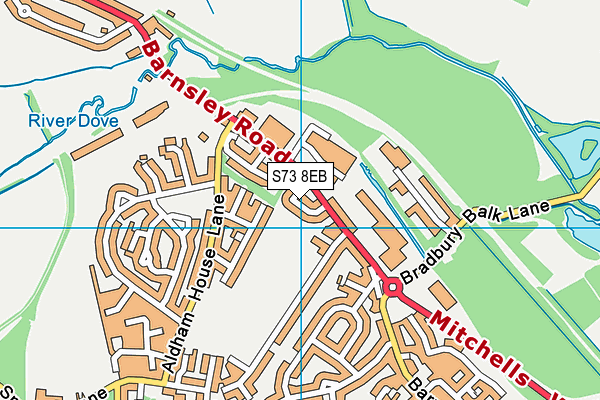 S73 8EB map - OS VectorMap District (Ordnance Survey)