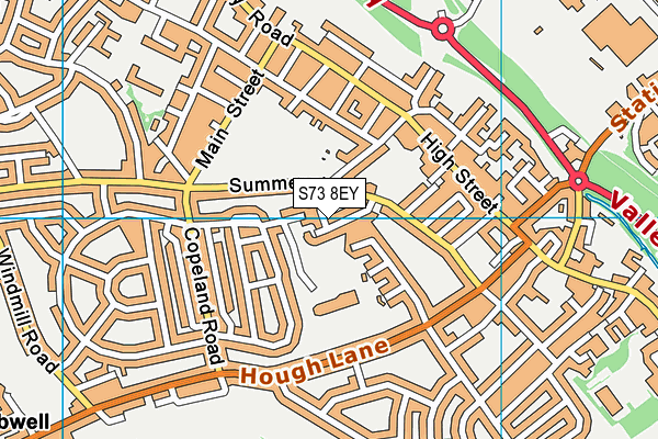 S73 8EY map - OS VectorMap District (Ordnance Survey)