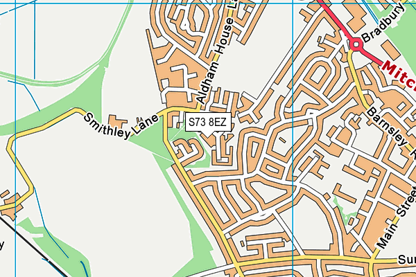 S73 8EZ map - OS VectorMap District (Ordnance Survey)