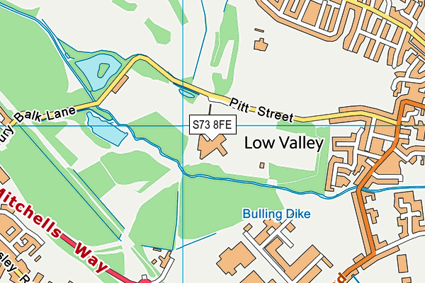 Netherwood Academy map (S73 8FE) - OS VectorMap District (Ordnance Survey)