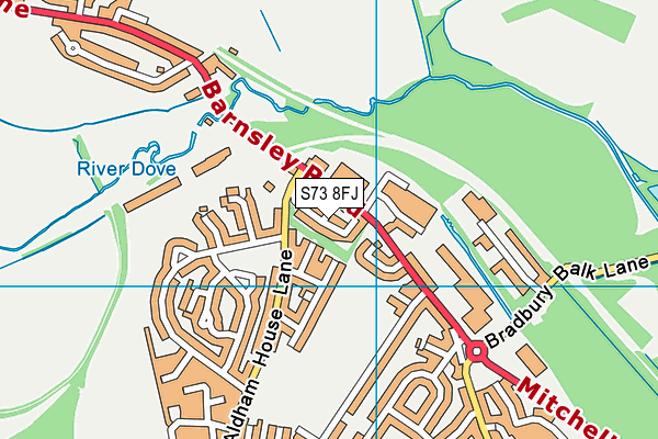 S73 8FJ map - OS VectorMap District (Ordnance Survey)