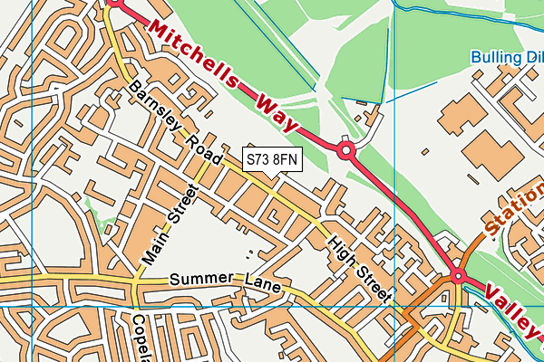 S73 8FN map - OS VectorMap District (Ordnance Survey)