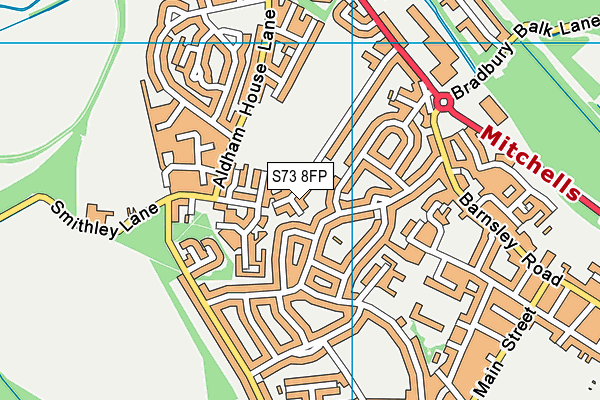 S73 8FP map - OS VectorMap District (Ordnance Survey)