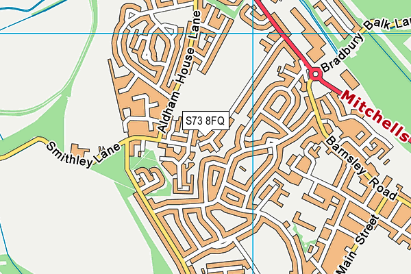 S73 8FQ map - OS VectorMap District (Ordnance Survey)