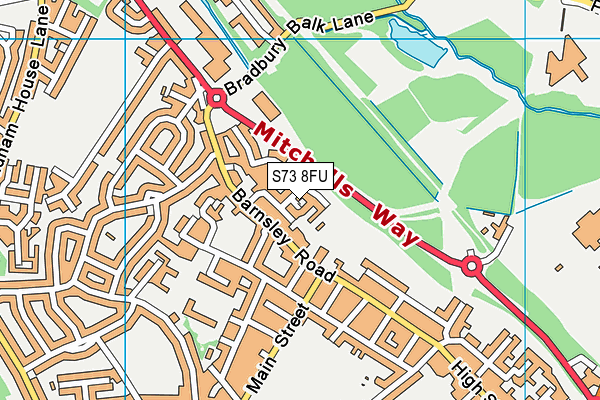 S73 8FU map - OS VectorMap District (Ordnance Survey)