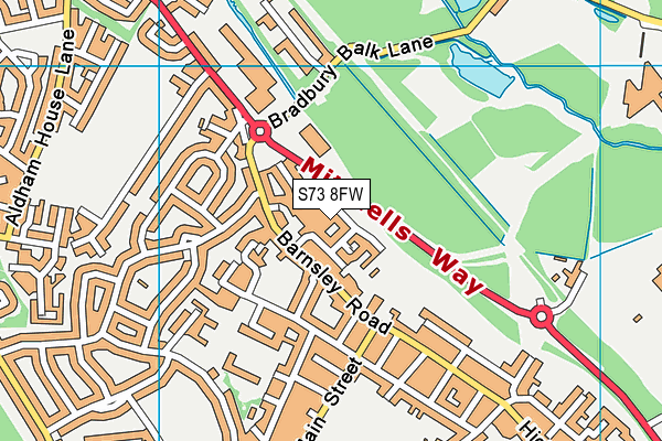 S73 8FW map - OS VectorMap District (Ordnance Survey)