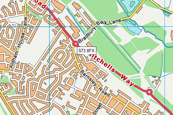 S73 8FX map - OS VectorMap District (Ordnance Survey)