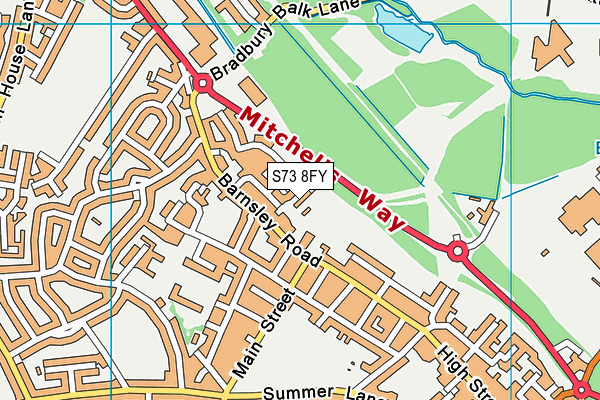 S73 8FY map - OS VectorMap District (Ordnance Survey)