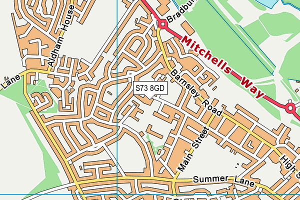 S73 8GD map - OS VectorMap District (Ordnance Survey)