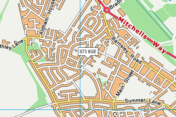 S73 8GE map - OS VectorMap District (Ordnance Survey)