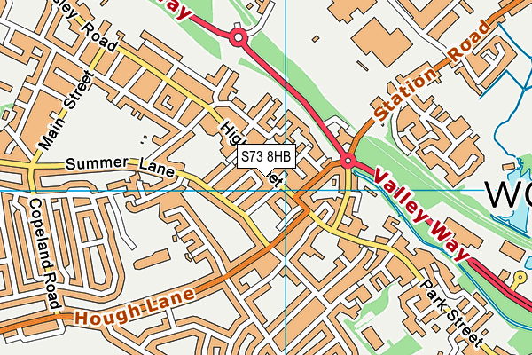 S73 8HB map - OS VectorMap District (Ordnance Survey)