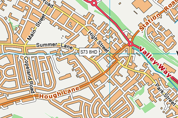 S73 8HD map - OS VectorMap District (Ordnance Survey)