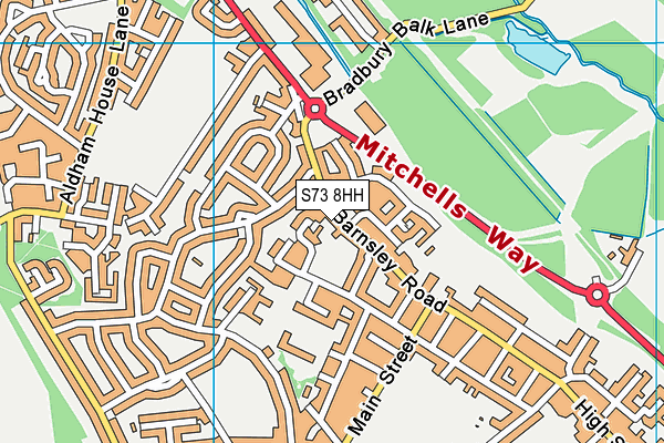 S73 8HH map - OS VectorMap District (Ordnance Survey)