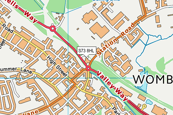 S73 8HL map - OS VectorMap District (Ordnance Survey)