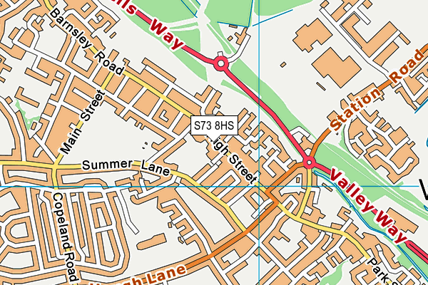 S73 8HS map - OS VectorMap District (Ordnance Survey)