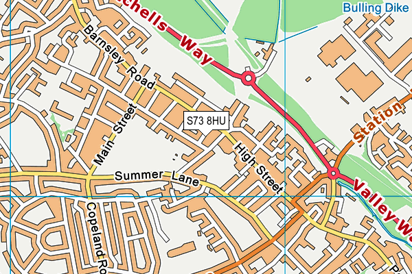 S73 8HU map - OS VectorMap District (Ordnance Survey)