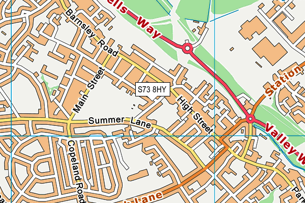 S73 8HY map - OS VectorMap District (Ordnance Survey)