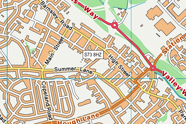 S73 8HZ map - OS VectorMap District (Ordnance Survey)