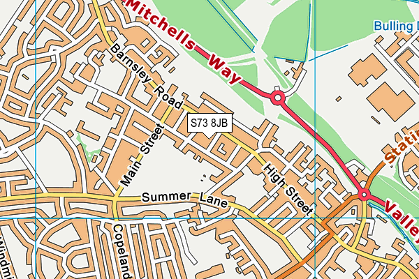 S73 8JB map - OS VectorMap District (Ordnance Survey)