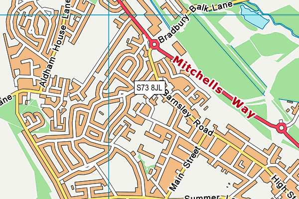 S73 8JL map - OS VectorMap District (Ordnance Survey)