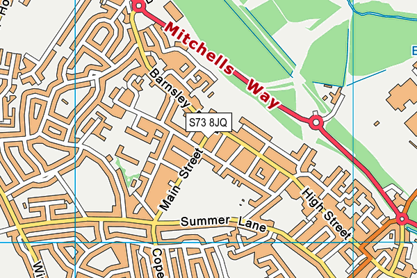 S73 8JQ map - OS VectorMap District (Ordnance Survey)