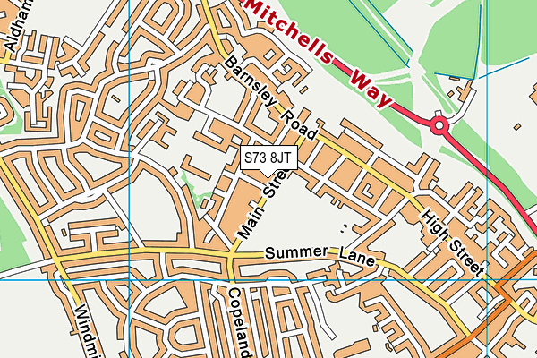 S73 8JT map - OS VectorMap District (Ordnance Survey)