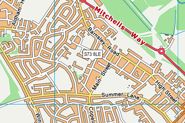 S73 8LE map - OS VectorMap District (Ordnance Survey)