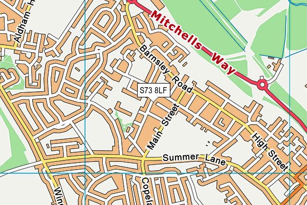 S73 8LF map - OS VectorMap District (Ordnance Survey)