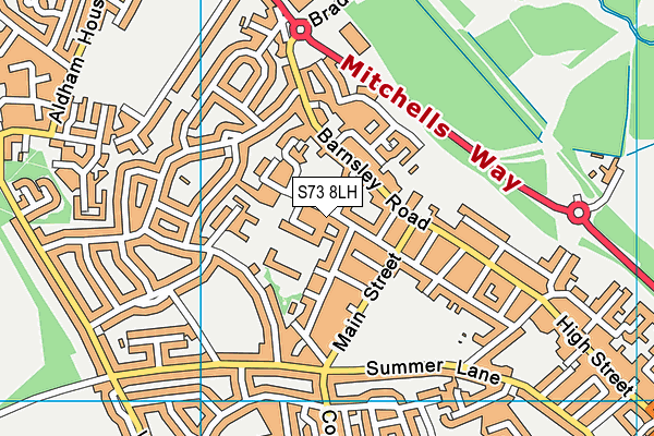 S73 8LH map - OS VectorMap District (Ordnance Survey)