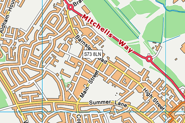 S73 8LN map - OS VectorMap District (Ordnance Survey)