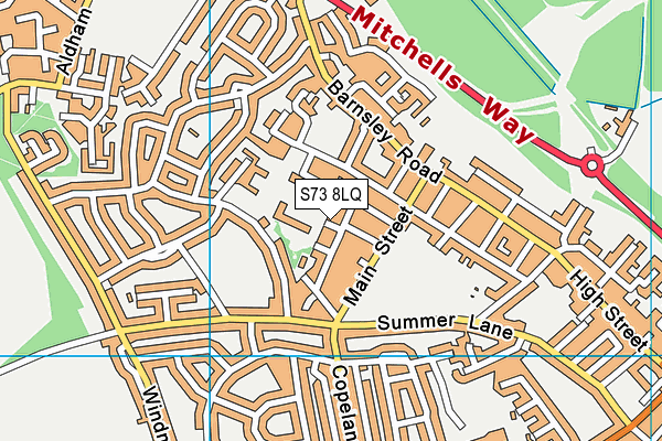 S73 8LQ map - OS VectorMap District (Ordnance Survey)