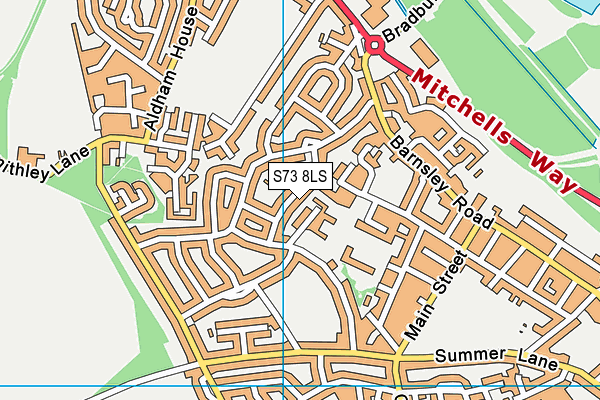 S73 8LS map - OS VectorMap District (Ordnance Survey)