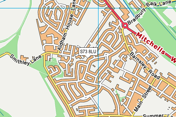 S73 8LU map - OS VectorMap District (Ordnance Survey)